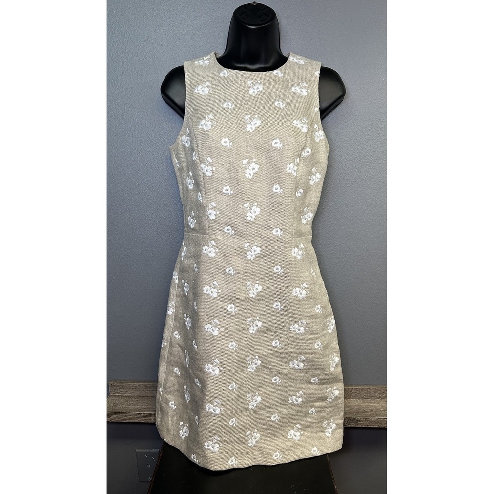 Michael Kors Embroidered Floral Print 100% Linen Dress Spring Women's Size 0